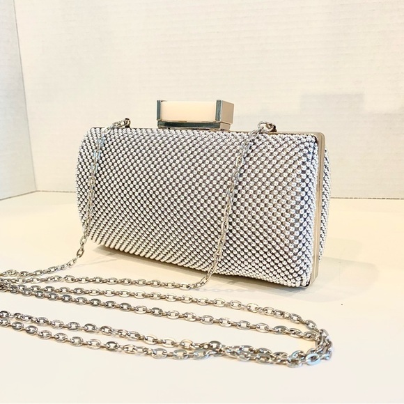 Jessica McClintock Silver Clutch Bag - Picture 3 of 11